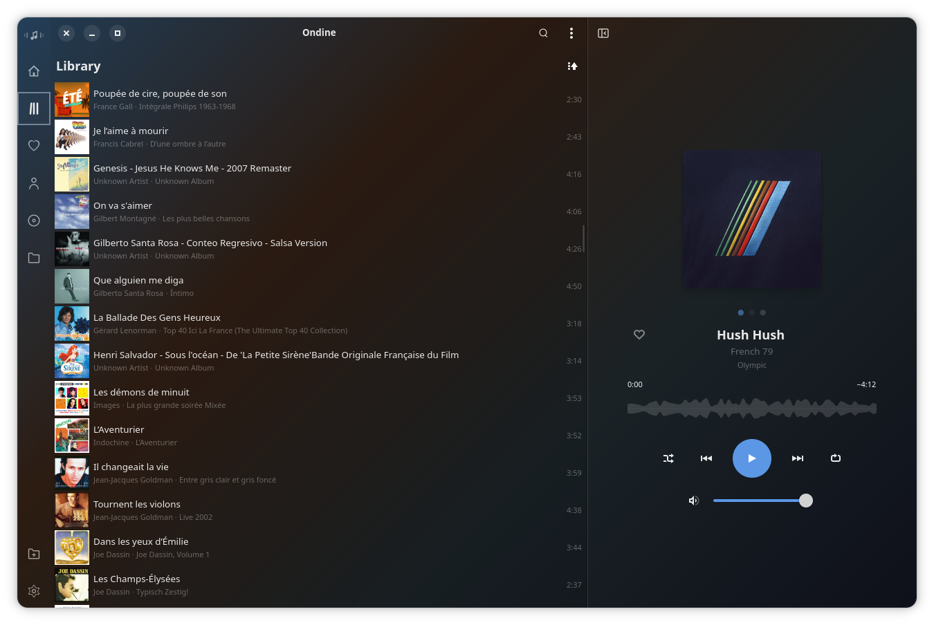 Ondine — Home dashboard with listening stats