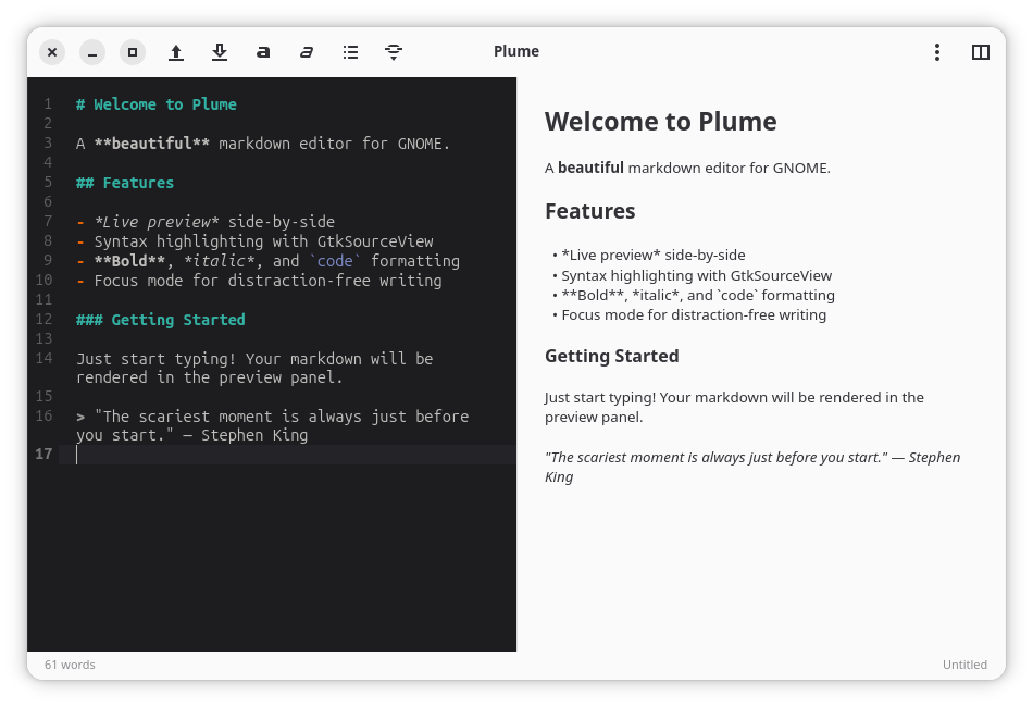 Plume screenshot