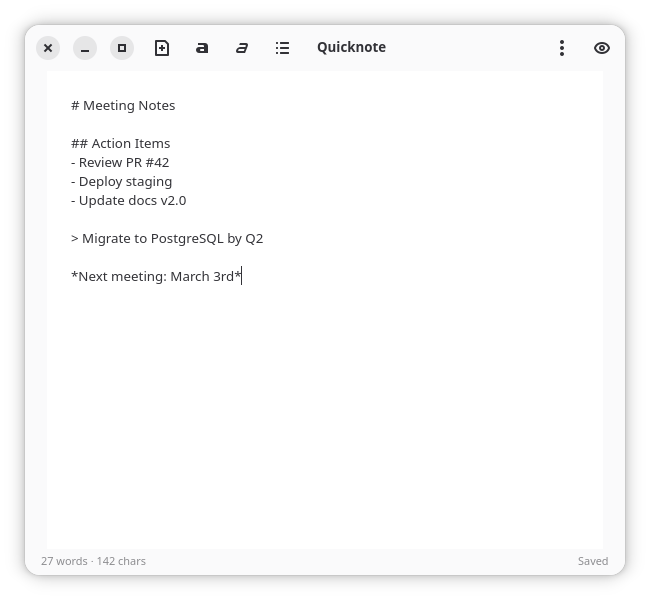 QuickNote screenshot